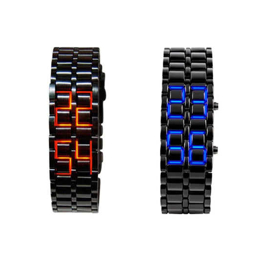 Mens Steel Chained Lava Watch LED Faceless Fashion Accessory Bracelet