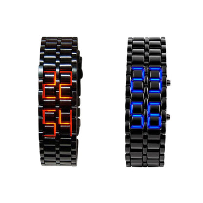 Mens Steel Chained Lava Watch LED Faceless Fashion Accessory Bracelet