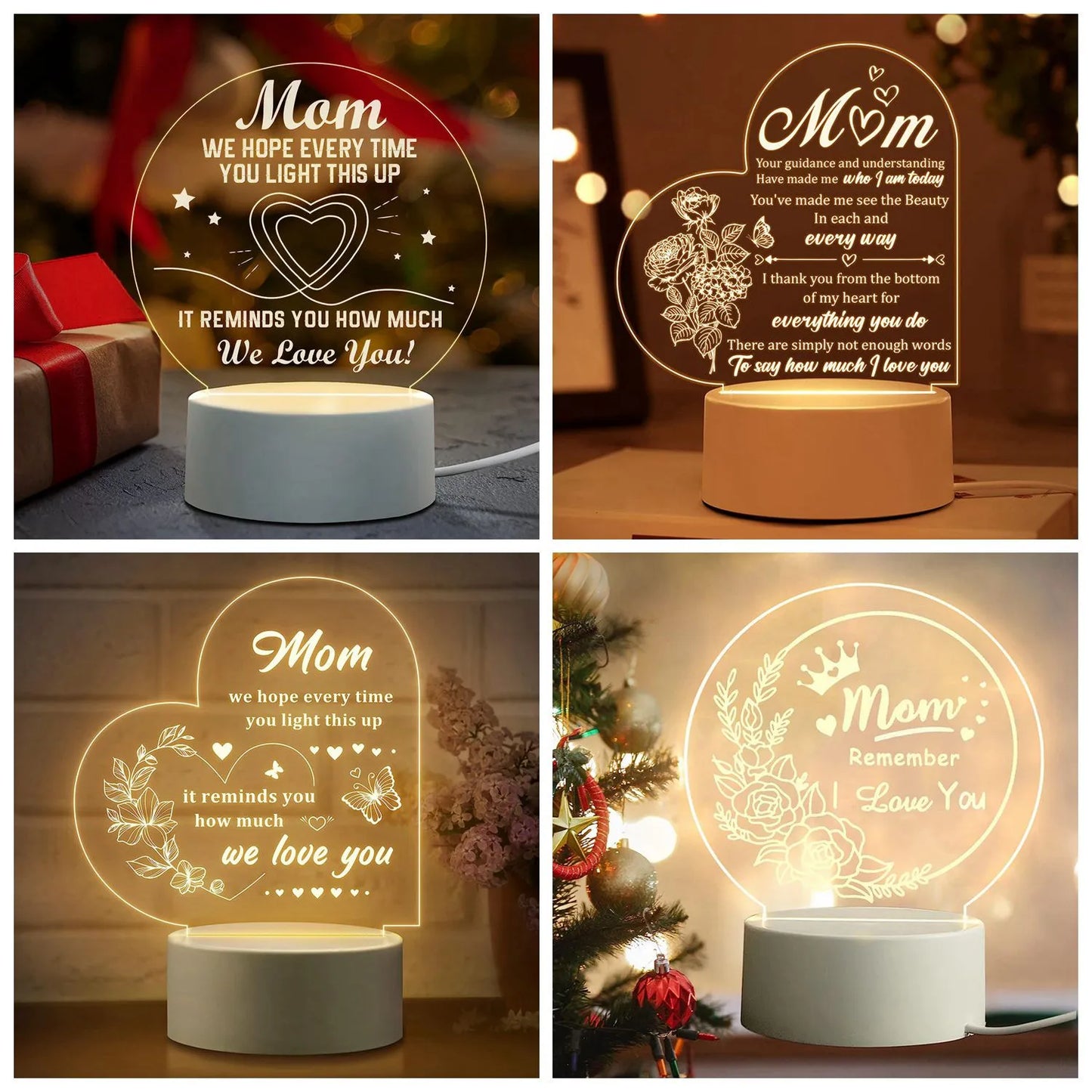 Mother's Day Gifts for Mom Night Light, Mom Birthday Gift from Daughter/Son